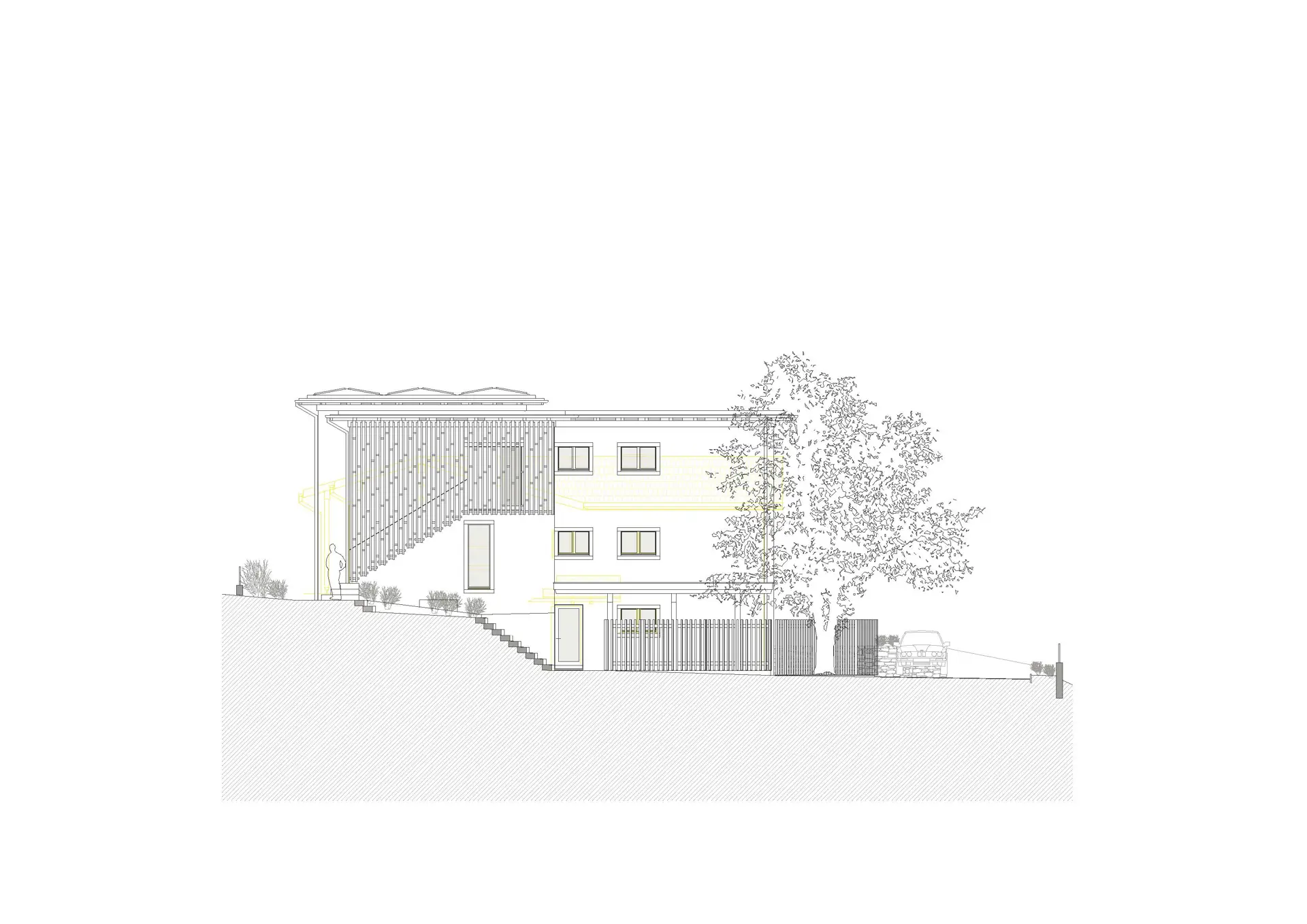 26_Umbau und Aufstockung_Wohnhaus Pfaffengasse Igis_Ansicht Nord
